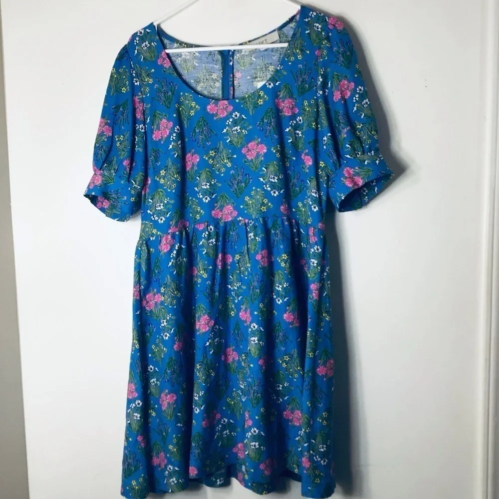 Nwt loft dress women 6 blue floral - Picture 8 of 8